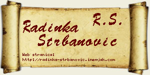 Radinka Štrbanović vizit kartica